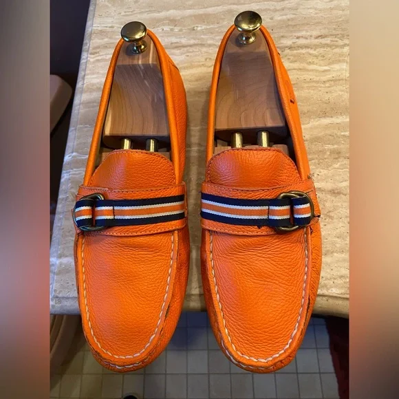 Men\'s orange polo loafer shoes. Ralph Lauren Polo Vito Loafers Bright Orange Sz 7.5 D Men main image 3